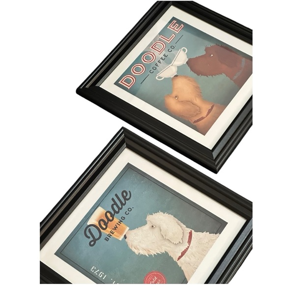 Framed Doodle Coffee Company Print 🎄🐾 Christmas Gift Goldendoodle Labradoodle - Picture 12 of 15